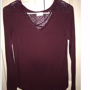 Long sleeve burgundy shirt